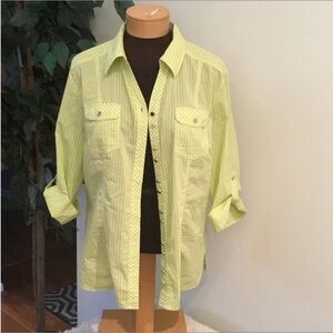Christopher & Banks roll sleeve button down blouse Woman’s size Large